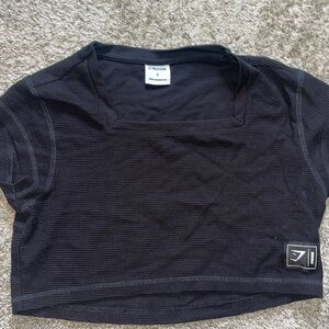 Square neck gymshark woven crop top